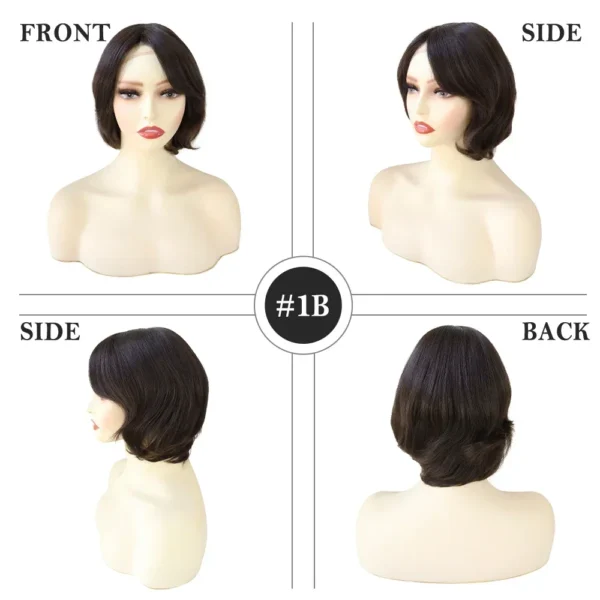 EW40 6 Inches European Remy Short Human Hair Wigs for Women - Image 2