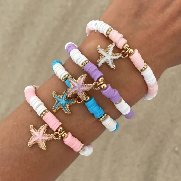 4/5Pcs Bohemian Shell Bracelet Set For Women Starfish Charm Rice Beads Wristband Bangle Girls Summer Beach Jewelry Accessories