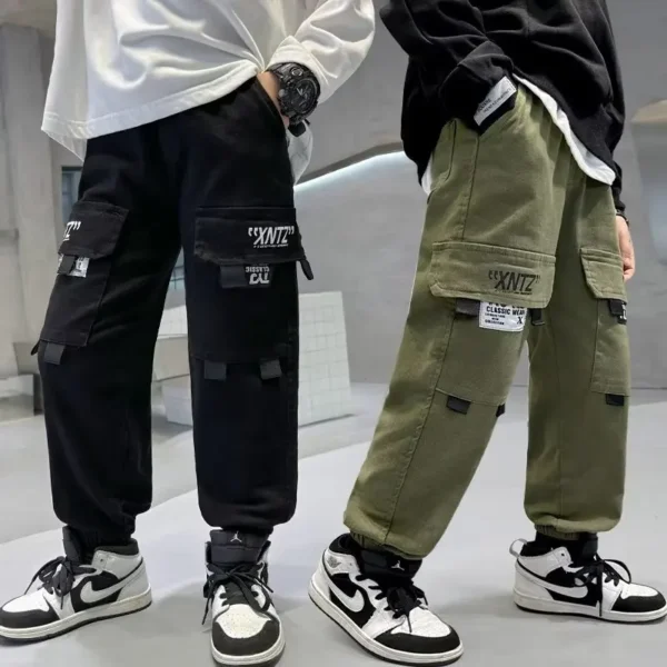 Boys Cargo Pants Spring Autumn Trousers Casual Kids Sport Pants Teenage Children Clothes for 5 6 7 8 9 10 11 12 Years Old