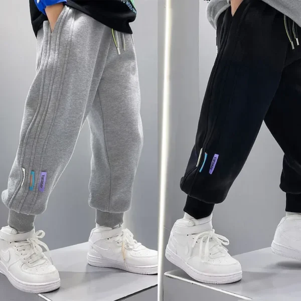 School Sport Pants Fleece Trousers Jogger Pant For Children Loose Sweatpant Boys Clothes Spring Autumn Kids Teenage Boys Casual - Image 2