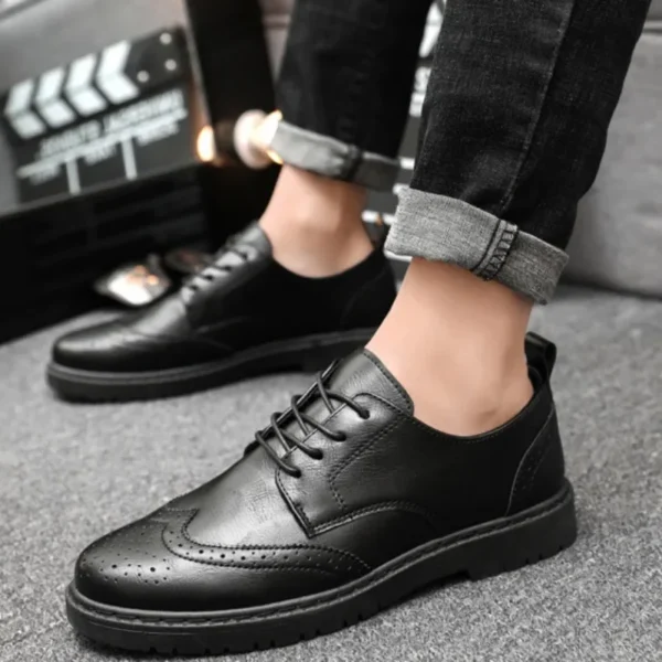 Men's Casual Leather Shoes Classic Business Dress Shoe Luxury Oxford Office Shoes for Men Comfort Loafers Brogue Shoes Moccasins - Image 5
