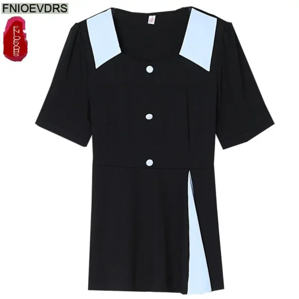 Office Shirts Basic Wear New Design 2025 Summer Women Short Sleeve Elegant Fashion Work Lady Retro Vintage Blouses Peplum Tops - Image 6