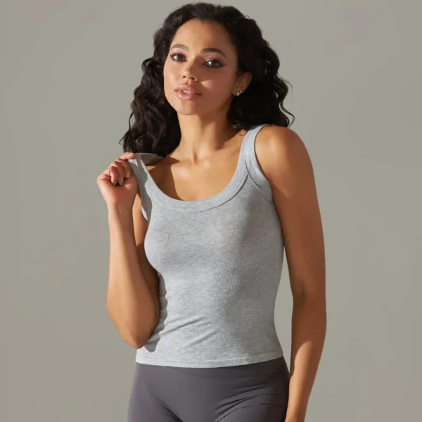 Summer Female Workout Crop Tops Women Gym Fitness Vest Sport Training Shirts Sportswear Vest Active Wear Yoga Top Push Up Vest - Image 2