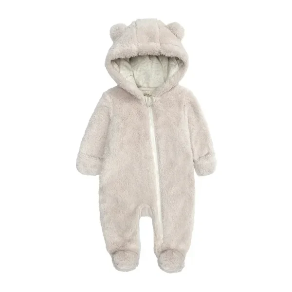 Newborn Baby Boys Girls Hooded Jumpsuits Fall Winter Casual Long Sleeve Zip Up Hoodies Rompers Toddlers Infants Pajamas - Image 3