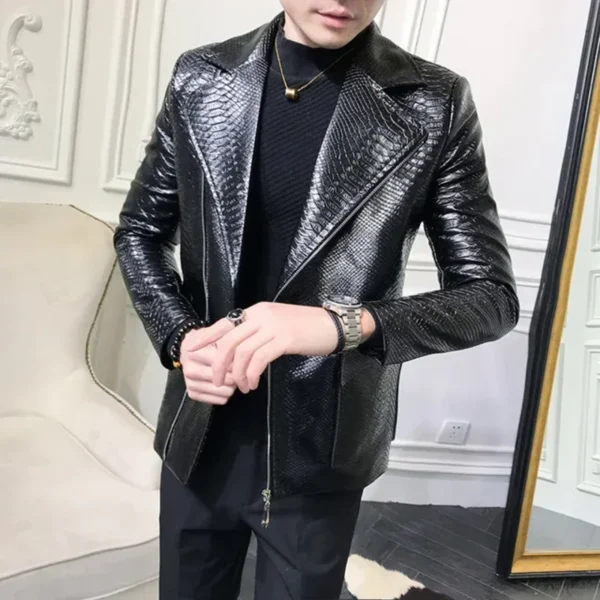 Leather Jacket Coat Men Autumn Design - Image 6