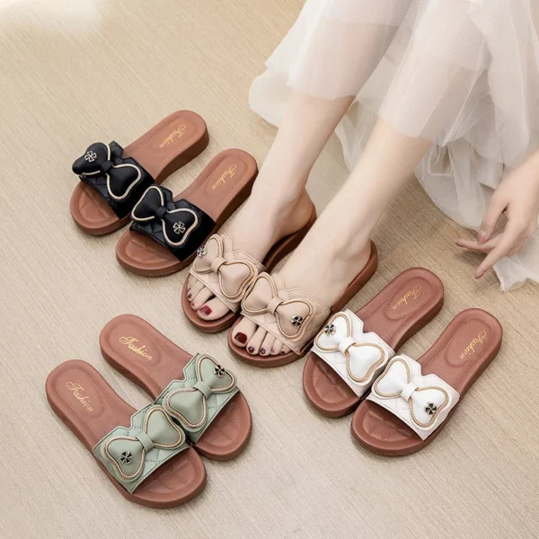2025New Style Sandals Elegant Non-Slip Casual Flat Slippers for Women Summer Outdoor Beach Shoes Fashion One-Word Slippers - Image 2