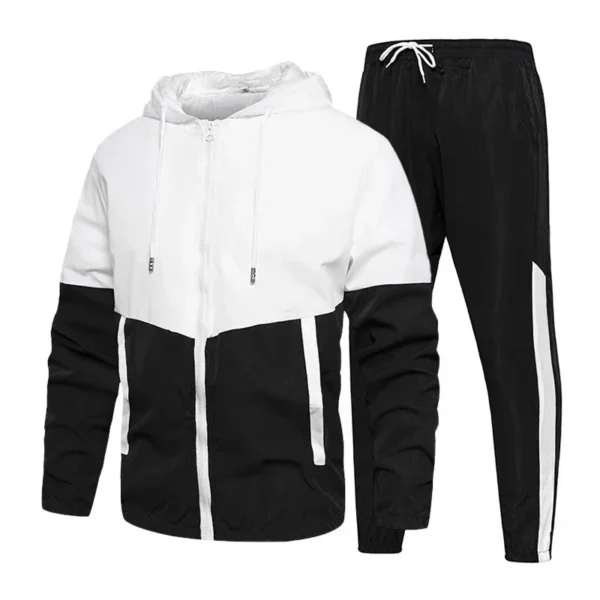 Brand Men Tracksuit Casual Set Autumn Male Joggers Hooded Sportswear Jackets+Pants 2 Piece Sets Hip Hop Running Sports Suit - Image 3
