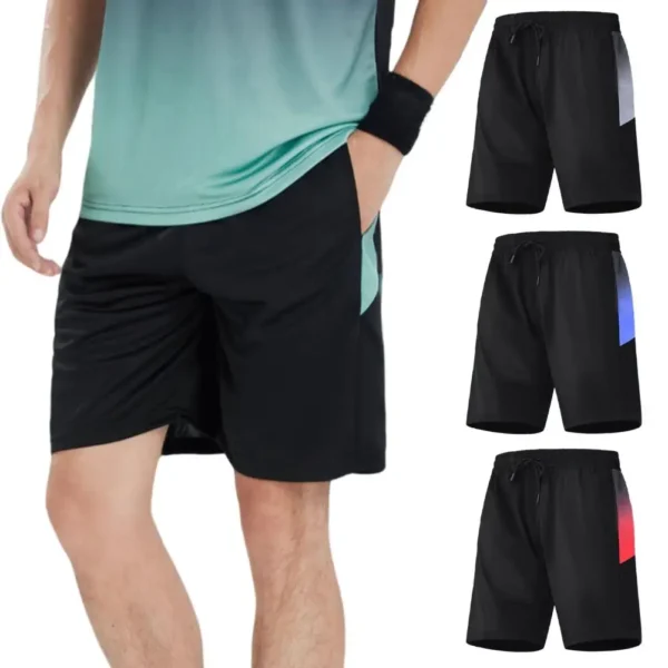 Active Wear Shorts Quick-dry Men's Sport Shorts with Adjustable Waist Breathable Fabric for Running Gym Leisure Activities