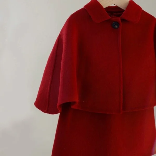 Children's clothing winter girl New Year dress red wool suit children's baby foreign New Year cute - Image 4