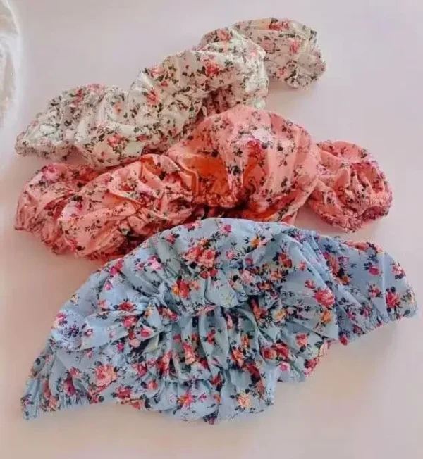 Summer Girls Blouse Baby Shirt Kids Crop Top Children Clothes Fashion Puff Sleeve Floral Print Shoulderless Cotton 1 To 6 Yrs - Image 4