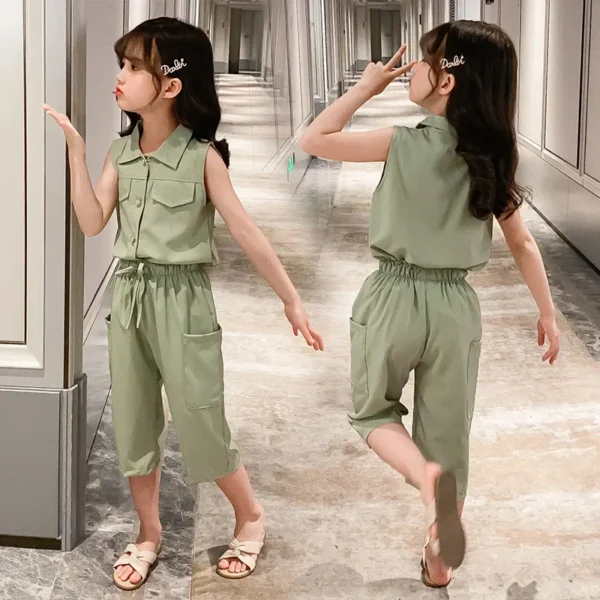 Teen Girls Clothing Vest + Short Clothes For Girls Summer Tracksuit For Girl Casual Style