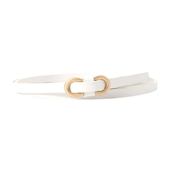 Women's Fashion Faux Leather Waist Belt Ladies Elegant Skinny Thin Belt with Golden Buckle Belts for Dress Jeans Pants - Image 6