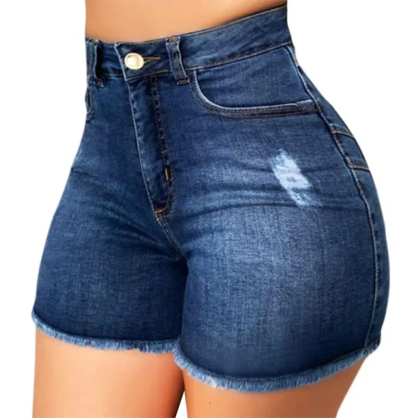 Shorts Women Jeans Hole Short Pants High Waist Skinny Ripped Straight Denims Washed Vintage Streetwear Summer 2025 Distressed - Image 3