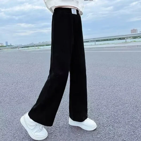2024 Girls Playwear Children Loose Fashion Sweatpants Kids Trousers Teenager Soft Korean Jogger Casual Black White Pants 4-14Y - Image 6