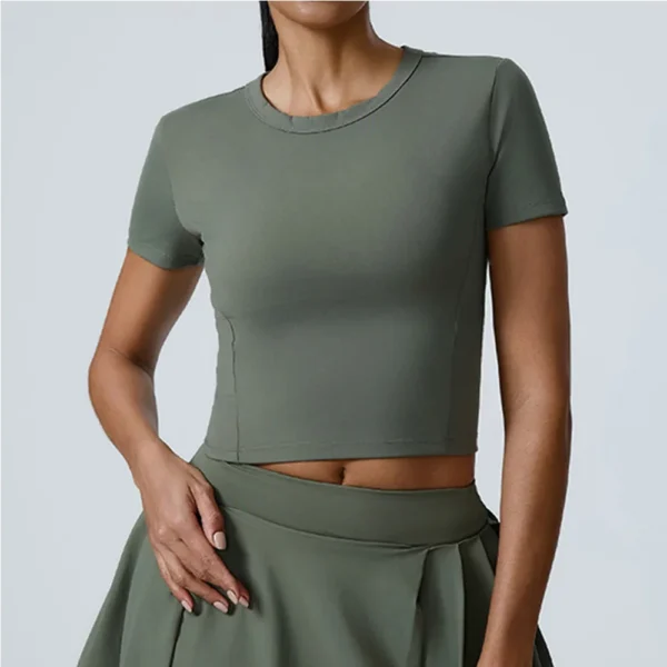 Women Yoga Top Push Up Sport T Shirts Fitness Clothes Short Sleeve Yoga Shirt Gym Top Running Active Wear Sport Workout Crop Top