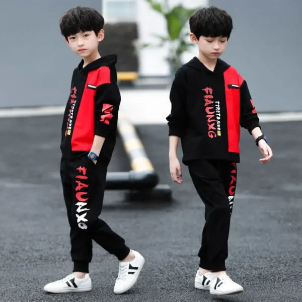 2025 teens winter Autumn Boys Clothes Children Set Sweatshirt hoodie + Pants Tracksuits Kids Sport Suit 4 8 10 11 12 Year spring - Image 6