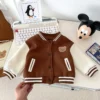 Children's Winter Fall Outfit with Plush Zip-Up Hoodie, Stunningly Cute Warm Baseball Jacket for Kids Baby Boys Girls 3M-3Y