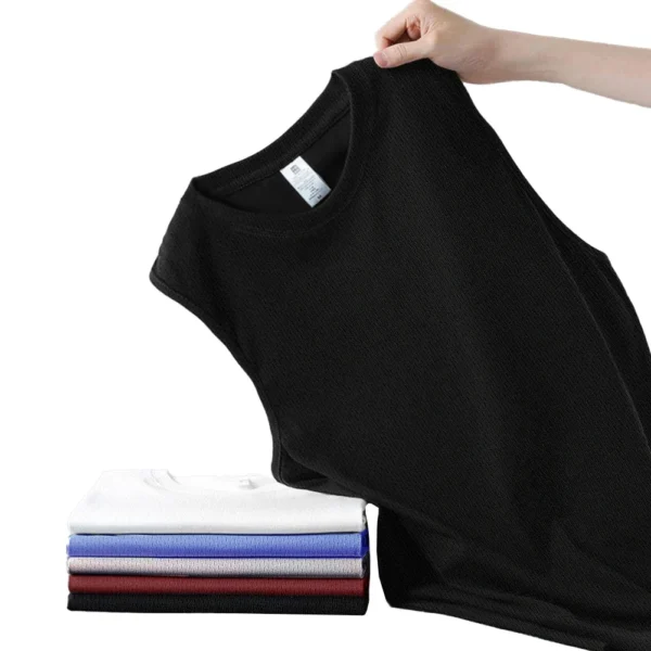 Round Neck Tank Top Fitness Sport Vest Daily Use Sports Activities Daily Wear Loose Fit Solid Color Summer Clothing - Image 4