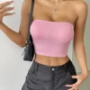 New Fashion Women Tube Top Strapless Backless Vest Solid Slim Fit Summer Ladies Crop Top For Club Party Hot Sale XS-L