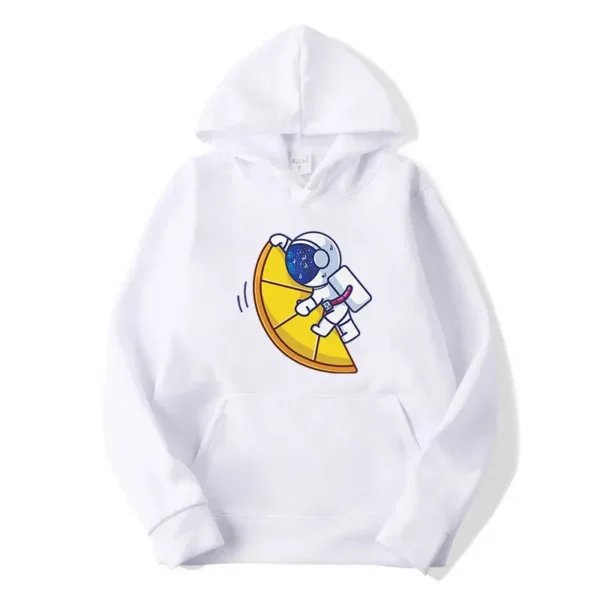 Cute Astronaut Hug a Giant Lemon Print Hoodies Teens Cartoon Graphic Streetwear Spring Loose Sweatshirts Male Pullover Top - Image 4
