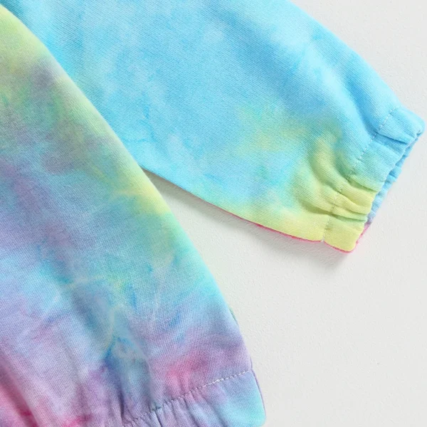 Toddler Baby Girls Zip Up Hoodies Jacket Tie-Dye Print Hooded Long Sleeve Baby Coat Fall Winter Infant Clothes Outerwear - Image 5