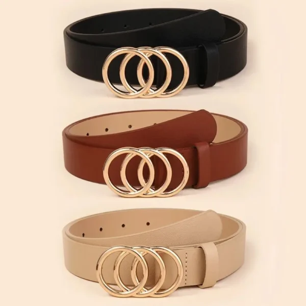 Waist Decoration Fashion Versatile Leather Stylish Luxury Design Slide Buckle Belt For Girls