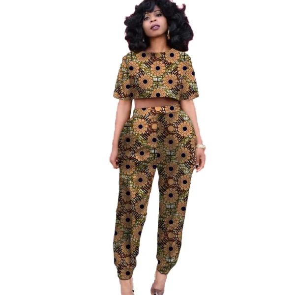 Original Design Women Mini Tops Patch Jogger Pants Nigerian Fashion Lady's Ankara Print Party Wear Custom Size African Suits - Image 5