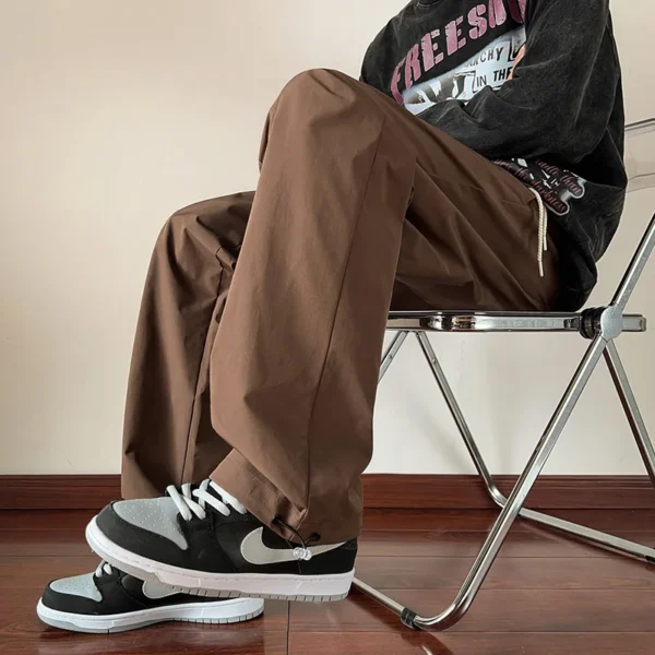 2024 Autumn Pants Men Solid Chic Wide Leg Trousers Cozy Baggy All-match Streetwear Teens Joggers Men Korean Couples Sweatpants