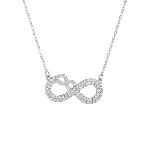 7pcs/set Simple Stainless Steel Infinity Pendant Necklace for Women Classic Lucky Zircon Love You Forever Jewelry Birthday Gift - Image 2