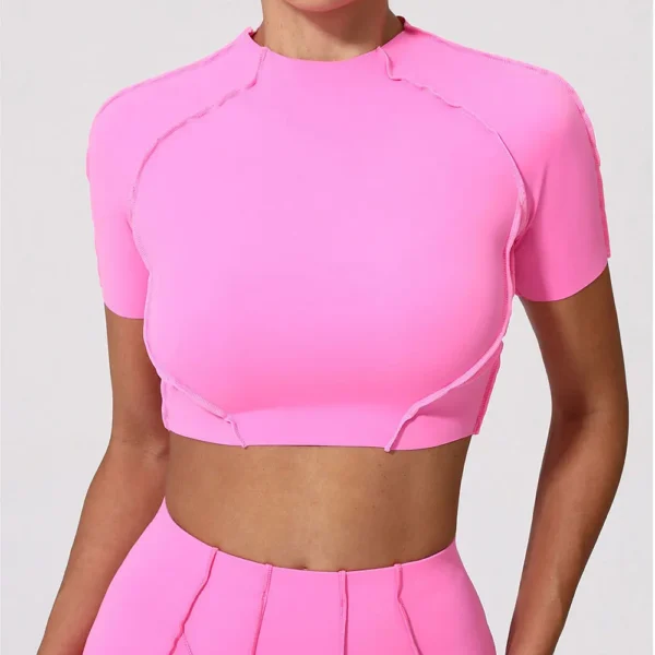 Women Yoga Top Slim Fit Sport T Shirts Fitness Clothes Short Sleeve Yoga Shirt Gym Top Running Active Wear Sport Short Sleeved - Image 6
