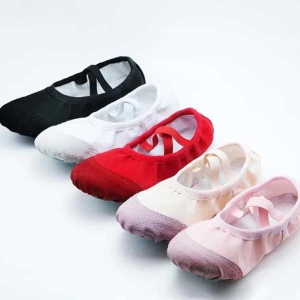 Classic Cloth Ballet Shoes for Children Polyester Flat Sole Soft Pointe Shoes Highly Elastic Nonslip Dance Slippers Indoor
