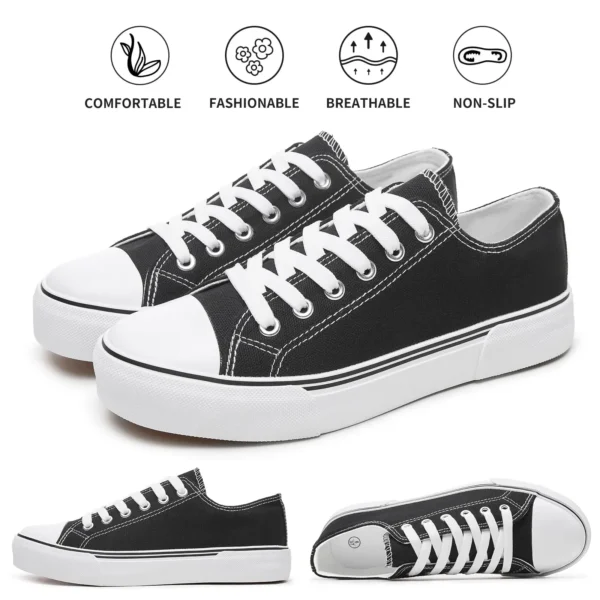 Sneakers for Women Low Top Canvas Shoes Men Fashion Durable Breathable Sneakers Slip on Casual Flats Zapatillas De Deporte - Image 3