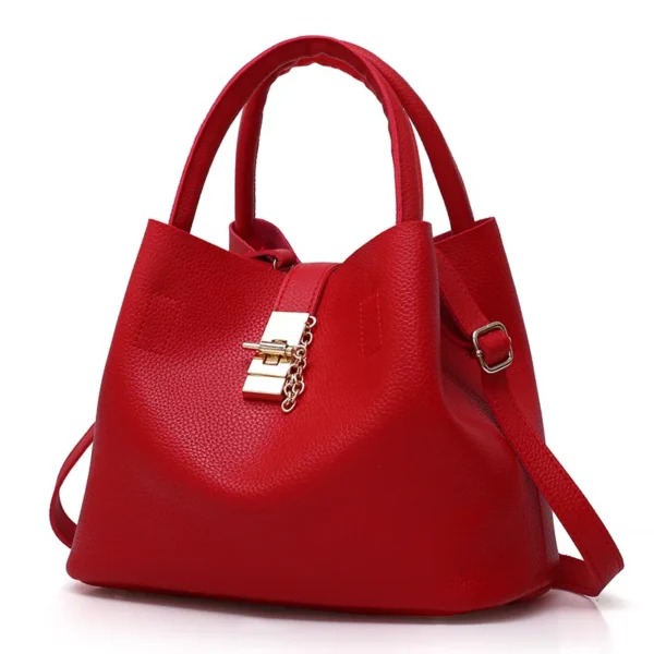 Woman shoulder bag Large capacity Handbag for Women Crossbody bag Lychee pattern PU Portable bucket bag ladies messenger bags - Image 6