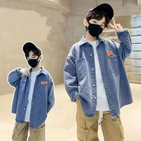 Boys' Denim Coat Autumn Children's Long Sleeved Jacket