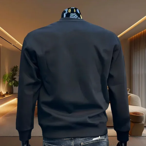 Casual Fashion Men's O-Neck Hoodies High Grade Spring Autumn Warm Soft Long Sleeved T-shirts - Image 4
