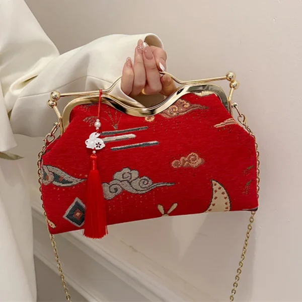Luxury Evening Vintage Fringe Clutch Bag Women Bride Wedding Clutch Purse Chain Shoulder Crossbody Bags Party Fashion Handbag - Image 3