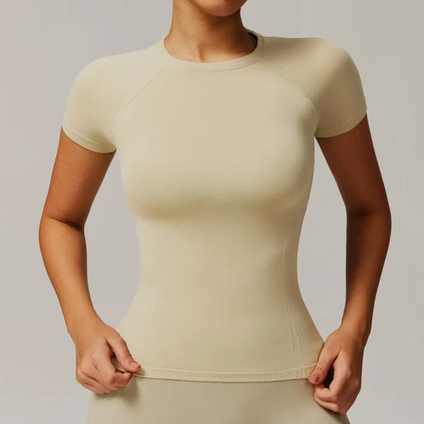 Seamless Women Yoga Top Sexy Sport T Shirts Fitness Clothes Short Sleeve Yoga Shirt Gym Top Running Active Wear Sport Top Femme - Image 5