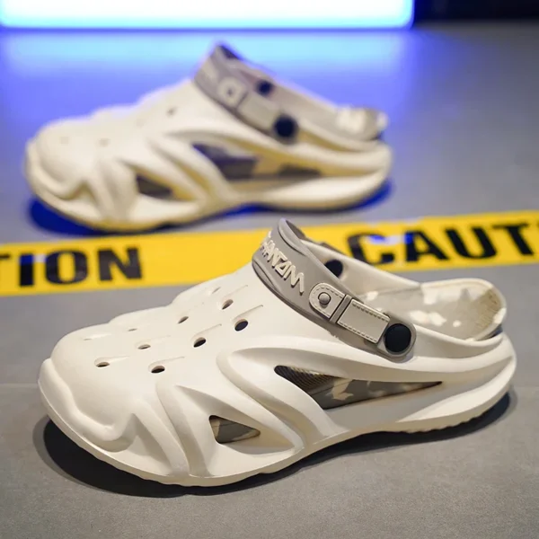 Hot Deal Men's Flip-Flops Novelties Shoes 2024 Elastic Laces Sleepers Whitte Soft Home Slippers Skid-Proof Tennis Fashion Thick - Image 3