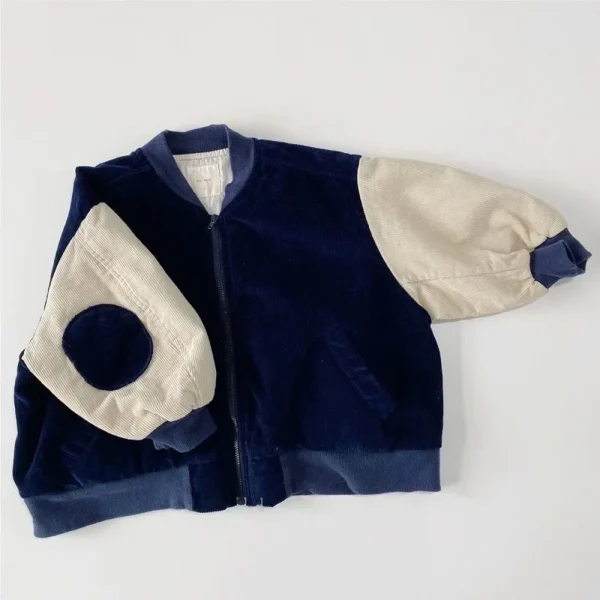 Child Bomber Coat Blazer Outwear Spring Autumn Patched Baby Clothes 6M-12Y Fashion Baby Girl Boy Corduroy Jacket Toddle Infant - Image 4