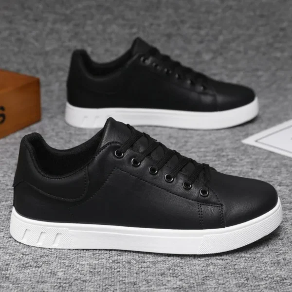 Men's Leather Shoes All-match Fashion Casual Shoes Spring and Autumn Outdoor Sneakers Flat Skateboard Shoes Loafers - Image 2