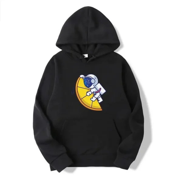 Cute Astronaut Hug a Giant Lemon Print Hoodies Teens Cartoon Graphic Streetwear Spring Loose Sweatshirts Male Pullover Top - Image 3