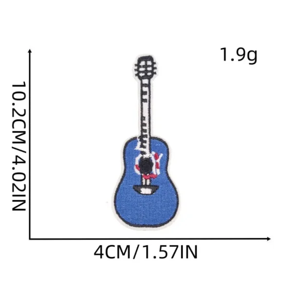 Fashion Guitar Iron on Sew on Patches Embroidered for Clothes Colorful Applique Kids Hats Jeans Jackets Bags Backpacks Dress - Image 6