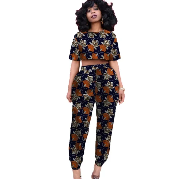 Original Design Women Mini Tops Patch Jogger Pants Nigerian Fashion Lady's Ankara Print Party Wear Custom Size African Suits - Image 4