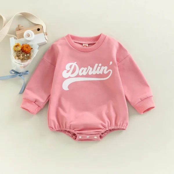 Newborn Baby Boy Girl Crewneck Sweatshirt Romper Oversized Long Sleeve Bodysuits Outfit Cute Fall Spring Tops Clothes - Image 5