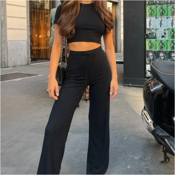 Tracksuit Two Piece Women Summer Pants Set Dashiki African Spring Spring Short Sleeve Top Y2k Pants Set Party Suit Matching Sets - Image 3
