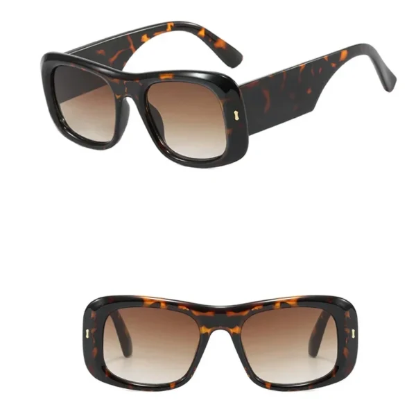 2025 New Rice Nail Large Frame Square Sunglasses Brand Design Luxury Trendy Personality Travel ins Sun Glasses with Metal Hinge - Image 3