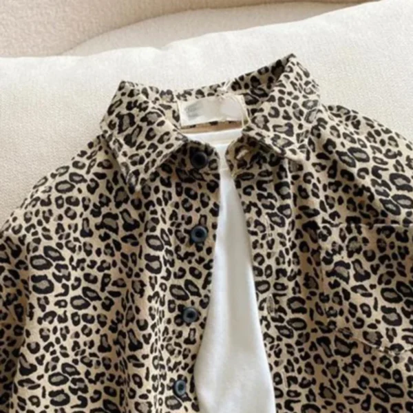 2025 Leopard Spring Autumn Shirts Outwear High Quality Children's Clothing Boys Baby's Kids Blouse Coat Jacket Outwear Cotton