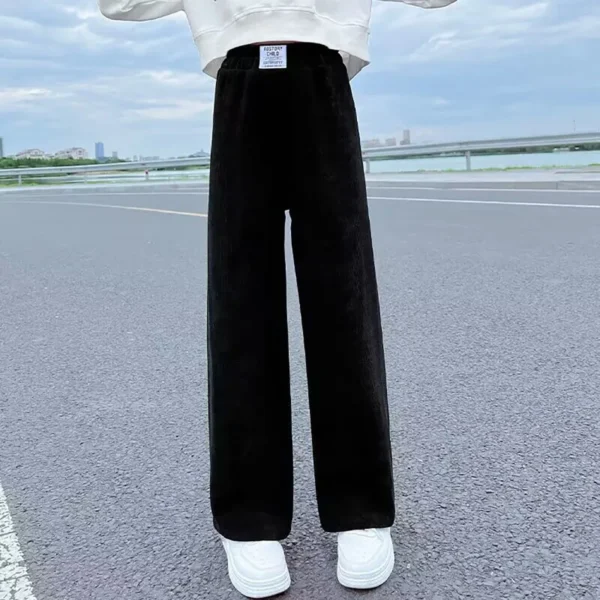 2024 Girls Playwear Children Loose Fashion Sweatpants Kids Trousers Teenager Soft Korean Jogger Casual Black White Pants 4-14Y - Image 5