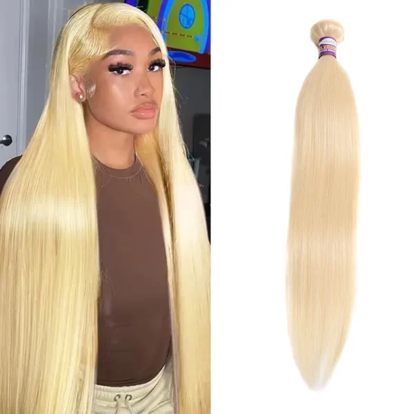 613 Blonde Extension Wig Straight Bundles Hair Wig 100% Indian Remy Hair Wig Natural Color Bone Straight Hair Wig For Women