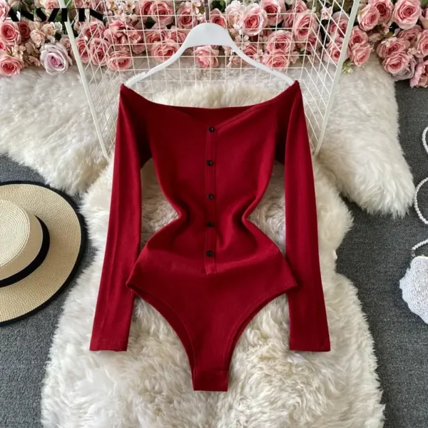 Women Solid Sport Active Wear One Piece Long Sleeve Strapless Lady Jumpsuits